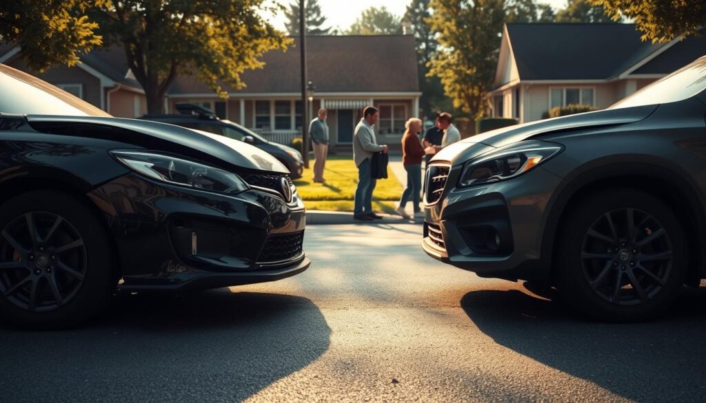 fender bender accident scene
