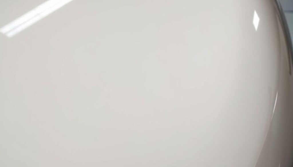 A well-lit close-up of smooth, lustrous automotive paint in a soft, muted color. The surface has an immaculate, mirror-like finish, reflecting the surrounding environment. The paint appears seamless, with no visible imperfections or blemishes. Subtle variations in hue and sheen create a sense of depth and dimension. The lighting casts gentle shadows that accentuate the paint's texture and sheen, giving it a high-quality, professional appearance. The overall mood is one of precision, attention to detail, and a commitment to excellence in automotive surface preparation and refinishing. A well-lit close-up of smooth, lustrous automotive paint in a soft, muted color. The surface has an immaculate, mirror-like finish, reflecting the surrounding environment. The paint appears seamless, with no visible imperfections or blemishes. Subtle variations in hue and sheen create a sense of depth and dimension. The lighting casts gentle shadows that accentuate the paint's texture and sheen, giving it a high-quality, professional appearance. The overall mood is one of precision, attention to detail, and a commitment to excellence in automotive surface preparation and refinishing.
