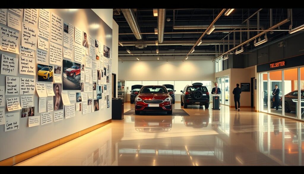 A vibrant collision center showroom, showcasing a collection of heartfelt customer testimonials. In the foreground, a striking arrangement of handwritten notes, photos, and reviews are displayed on a sleek, modern wall. The middle ground features a well-lit, inviting environment, with polished floors and a sense of professionalism. The background subtly hints at the expertise and care of the collision center staff, conveying a sense of trust and reliability. The overall atmosphere is one of authenticity and genuine customer satisfaction, captured through a cinematic, high-quality photographic style with warm, natural lighting. A vibrant collision center showroom, showcasing a collection of heartfelt customer testimonials. In the foreground, a striking arrangement of handwritten notes, photos, and reviews are displayed on a sleek, modern wall. The middle ground features a well-lit, inviting environment, with polished floors and a sense of professionalism. The background subtly hints at the expertise and care of the collision center staff, conveying a sense of trust and reliability. The overall atmosphere is one of authenticity and genuine customer satisfaction, captured through a cinematic, high-quality photographic style with warm, natural lighting.