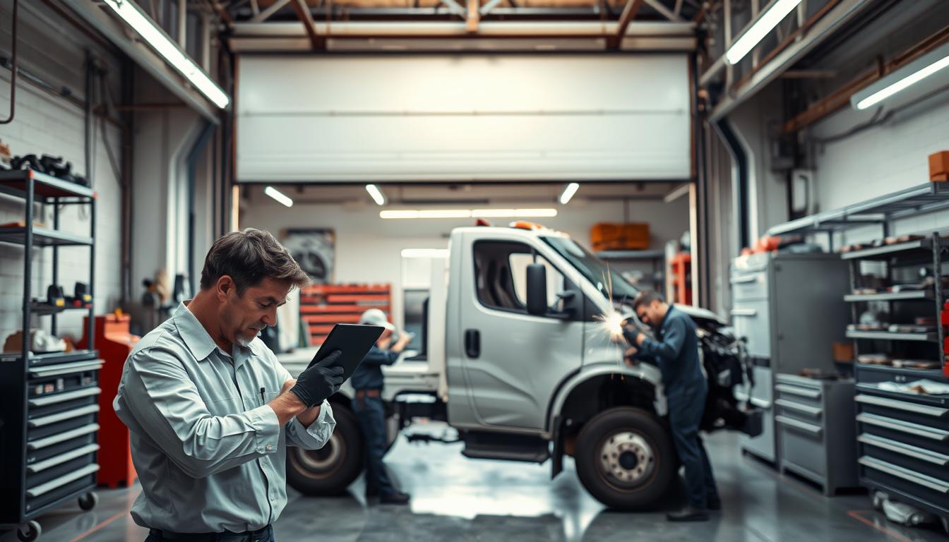 Work truck collision repair